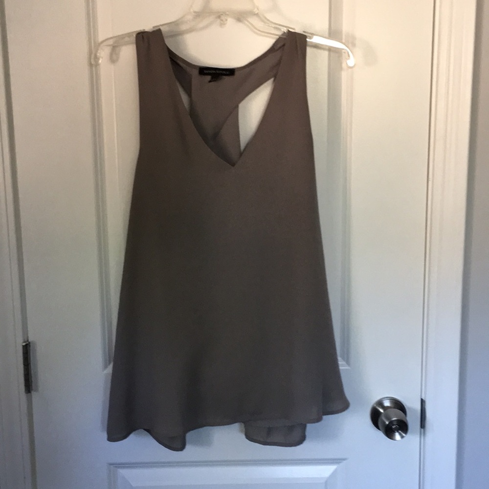 Banana Republic grey back detail racer back top